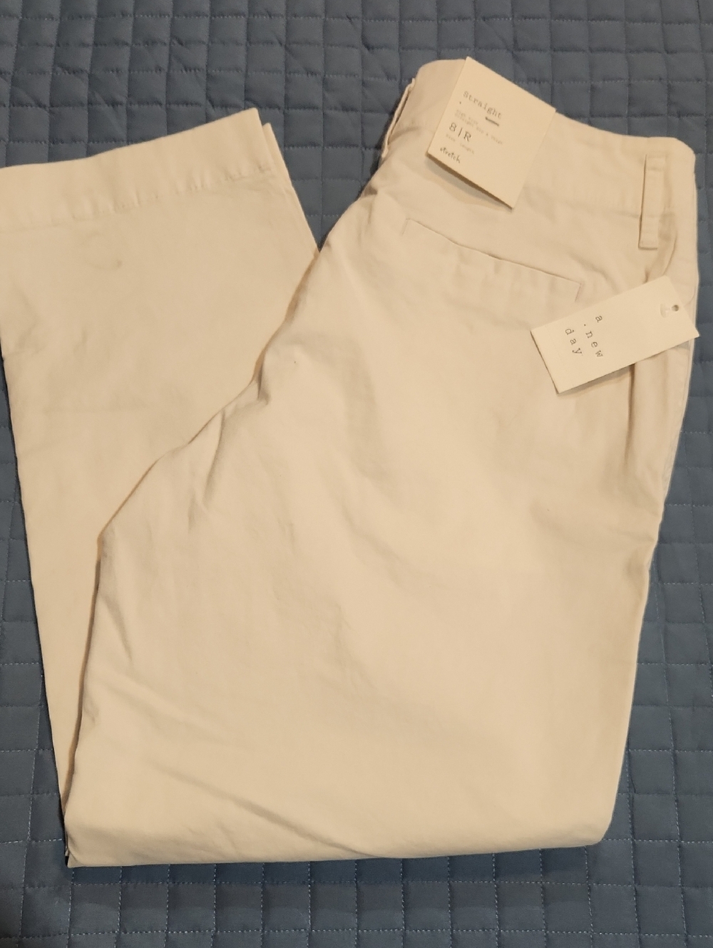 A New Day High Rise Stretch Pants in Cream - NWT